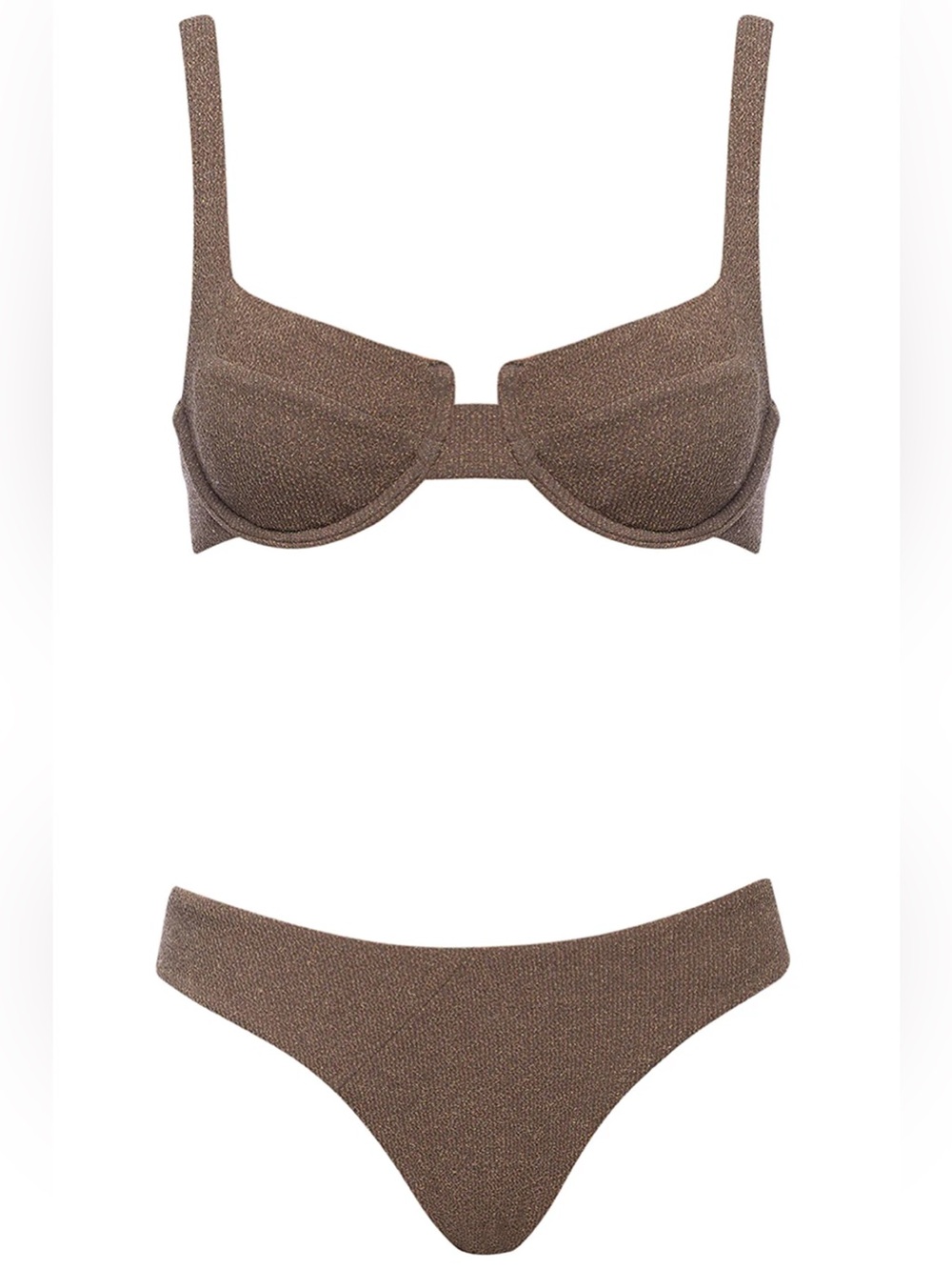 Brown Shimmer Underwire Bikini Set